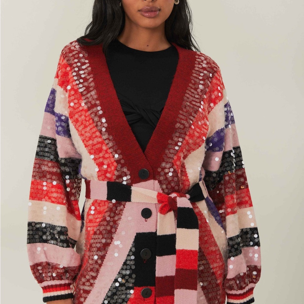Multicolor Sequin Cardigan Sweater